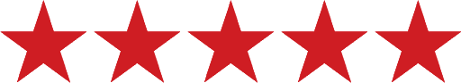 Five solid red stars evenly spaced in a horizontal row on a light gray background, often used to represent a five-star rating for occupational therapy Suffolk & Nassau County, NY, or physical therapy Suffolk & Nassau County.